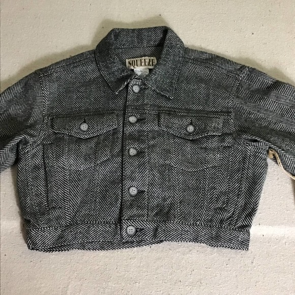 Women Cropped tweed Jacket brown button down collared Sz. Lrg NWT - Picture 3 of 10